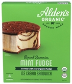 Aldens Organic Mint Fudge Ice Cream Sandwich 14oz