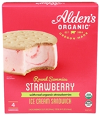 Aldens Organic Strawberry Ice Cream Sandwich 14oz