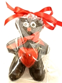 Valentines Day Chocolate Bear with Foil Heart