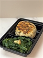Chicken Feta Burger With Sauteed Spinach