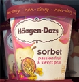 Haagen Dazs Passion Fruit & Sweet Pear Sorbet 14oz