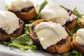 Crostini w Burrata & Homemade Olive Tapenade