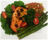 Pistachio Salmon, Wheatberry Salad & Asparagus