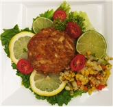 Crabcake with Tartar Sauce & Corn Salad
