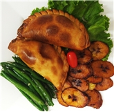 Beef Empanadas with Fried Plantains & String Beans