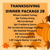 Thanksgiving Dinner Package 2B- (Serves 12 People)