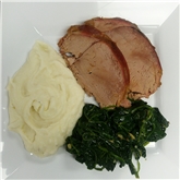 Veal Roast with Mashed Potatoes & Spinach