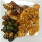 Chicken Marsala with Potatoes & Brussels Sprouts
