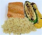 Asian Salmon w/Rice and Grilled Veggies