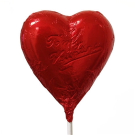 Foiled Milk Chocolate Heart Lollipops (5Oz)