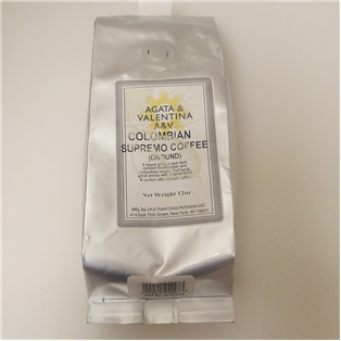 A&amp;V Colombian Supremo Coffee Ground 12Oz