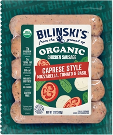 Bilinski's Organic Caprese Chicken Sausage 12oz