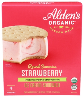 Aldens Organic Strawberry Ice Cream Sandwich 14oz