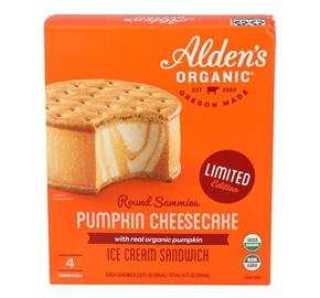 Alden&#39;s Organic Pumpkin Cheesecake  Ice Cream Sandwhich (14oz)