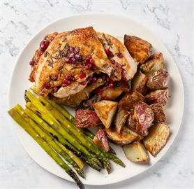French Cut Chicken With Pomegrante And Rosemary Glaze