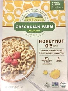 Cascadian Farm Organic Honey Nut O&#39;s Cereal (9.5oz)