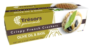 Tresors Crackers Olives Oil &amp; Basil (3.3oz)
