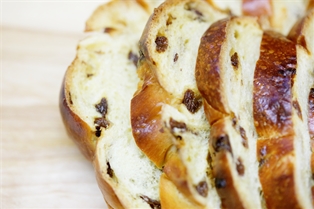 Round Challah With Raisin For The Holiday