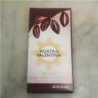 A&amp;V Belgian Diced Almond Dark Chocolate Bar (3oz.)