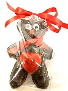 Valentines Day Chocolate Bear with Foil Heart
