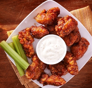 BBQ Chicken Kickers With Blue Cheese Dressing