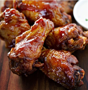 BBQ Chicken Wings with Blue Cheese Dressing
