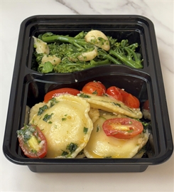 Cacio Pepe Ravioli With Broccolini Cherry Tomatoes