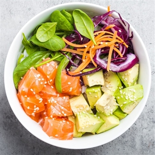 SALMON POKE WITH SALMON ROE