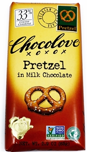 Chocolove Pretzels in Milk Chocolate Bar 3oz