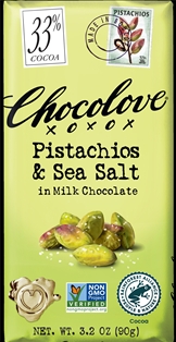 Chocolove Milk Chocolate Pistacho Sea Salt Bar (3.2oz)