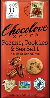 Chocolove Milk Chocolate Pecan Cookie Sea Salt Bar (3.2oz)