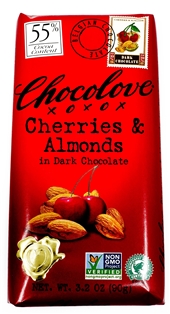 Chocolove Cherries &amp; Almond Dark Chocolate Bar 3oz