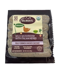 Bilinski&#39;S Organic Wild Mushroom Chicken Sausage
