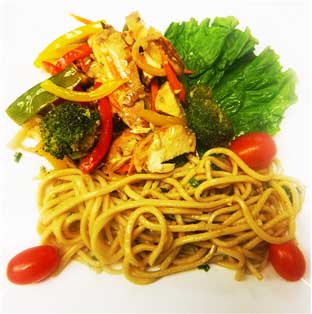 Asian Style Chicken Salad with Sesame Noodles