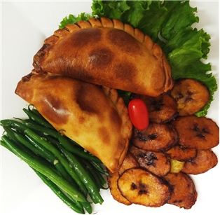 Beef Empanadas with Fried Plantains &amp; String Beans