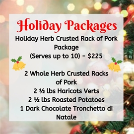 Holiday Herb crusted rack of pork package