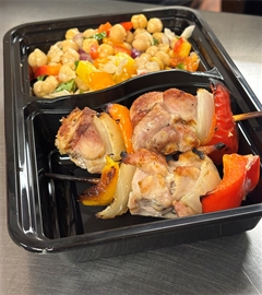 Chicken Kabobs w/Basmati Rice &amp; peas summer salad