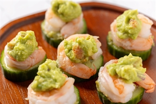 Cucumber, Shrimp &amp; Gucamole