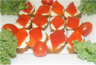 Roasted Red Pepper W/ Goat Cheese Crostini
