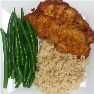 Panko Crusted Lemon Sole W/ Brwn Rice,String Bean
