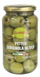 Sanniti Pitted Green Cerignola Olives Jar 19.4oz