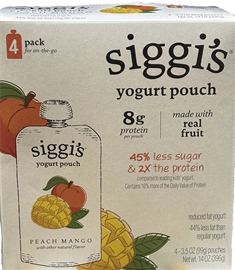 Siggi's Peach Mango Yogurt Pouch (4pk)