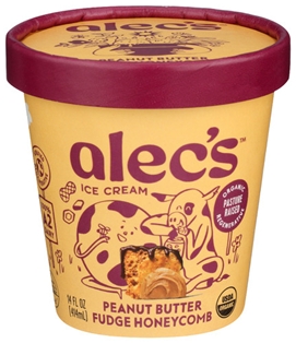 Alec&#39;s OrgA2 Ice Cream Peanut Butter Fudge Honeycomb 14oz