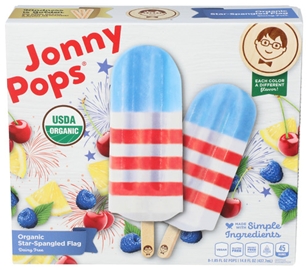 Jonnypops Organic Star Spangled Flag  Popsicles (14.8 oz)