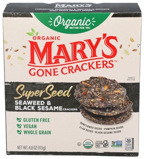 Mary&#39;s Gone Organic SuperSeed Seaweed &amp; Black Sesame Crackers 4oz