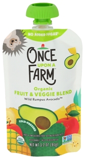 Once Upon a Farm Organic Fruit &amp; Veggie Blend Wild Rumpus Avocado (3.2 oz)