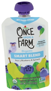 Once Upon a Farm Organic Smart Blend Pear-Blueberry &amp; Spinach (3.2 oz)
