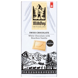 MILKBOY SWISS CHOCOLATES White Chocolate Bourbon Vanilla Bar (3 oz)