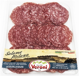 Veroni Salame Milano Pre-Sliced (4oz).