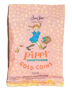 Bonbon Swidish Pippi Sour Gold Coins 4.2oz